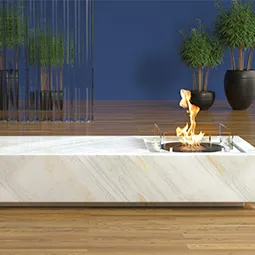 Round alcoholic fireplace